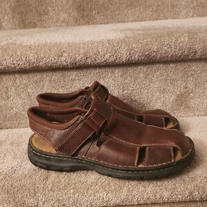 Skechers Men's Brown Leather Strap-On Sandals Size 11
